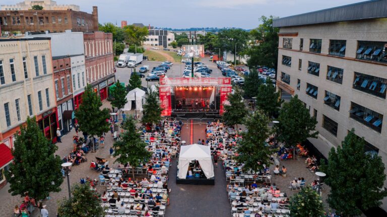 aerial view of outdoor concert in chattanooga